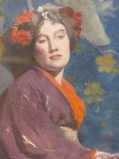 W.G. JOHNSON, LADY IN ORIENTAL DRESS, SIGNED, WATERCOLOUR, 29.5 X 18.5CM.