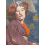 W.G. JOHNSON, LADY IN ORIENTAL DRESS, SIGNED, WATERCOLOUR, 29.5 X 18.5CM.