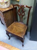 TWO 18TH.C.COUNTRY OAK SIDE CHAIRS.