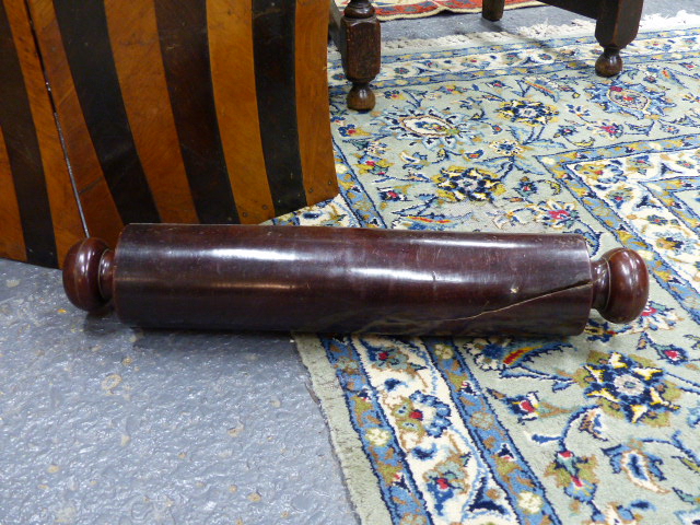 A LARGE 19TH CENTURY MAHOGANY ROLLER TOGETHER WITH A BI-FOLD SPECIMEN WOOD SCREEN - Image 4 of 33