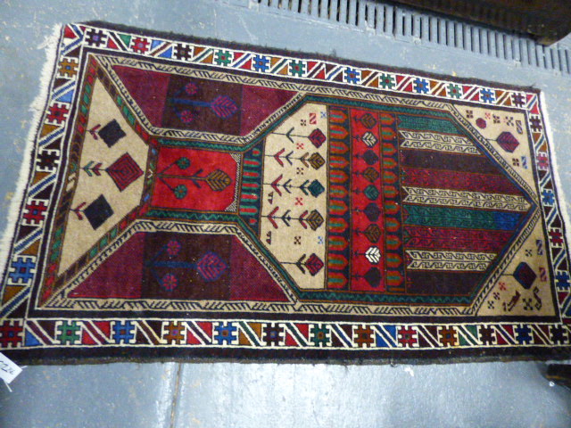 SIX PERSIAN AND OTHER ORIENTAL TRIBAL RUGS. (6) - Image 4 of 7