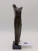 AN INTERESTING 20TH.C.BRONZE SCULPTURE OF A FEMALE FORM. H.22CMS.