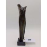 AN INTERESTING 20TH.C.BRONZE SCULPTURE OF A FEMALE FORM. H.22CMS.