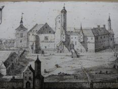 SIX UNFRAMED ENGRAVINGS OF CASTLES, 10.5 X 20CM.