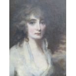 MANNER OF GAINSBOROUGH, PORTRAIT OF A LADY, OIL ON CANVAS, 35.5 X 29.5CM.