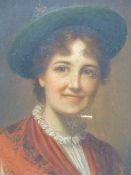 GERMAN/AUSTRIAN SCHOOL (LATE 19TH CENTURY), PORTRAIT OF A YOUNG WOMAN, INDISTINCTLY SIGNED, OIL ON