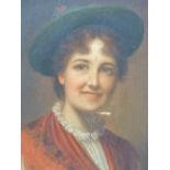 GERMAN/AUSTRIAN SCHOOL (LATE 19TH CENTURY), PORTRAIT OF A YOUNG WOMAN, INDISTINCTLY SIGNED, OIL ON