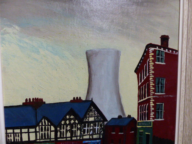 THE COOLING TOWER NEAR BRADY STREET, SIGNED AND DATED 1972, OIL ON BOARD, 44.5 X - Image 11 of 17