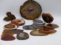 A COLLECTION OF VARIOUS SECTIONED AGATE AND CRYSTAL SPECIMENS (20)