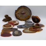 A COLLECTION OF VARIOUS SECTIONED AGATE AND CRYSTAL SPECIMENS (20)