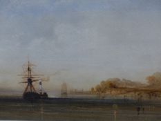 NEWTON SMITH LIMBIRD FIELDING, WATERCOLOUR OF A FRIGATE, 15 X 24.5CM AND A LATER WATERCOLOUR OF A