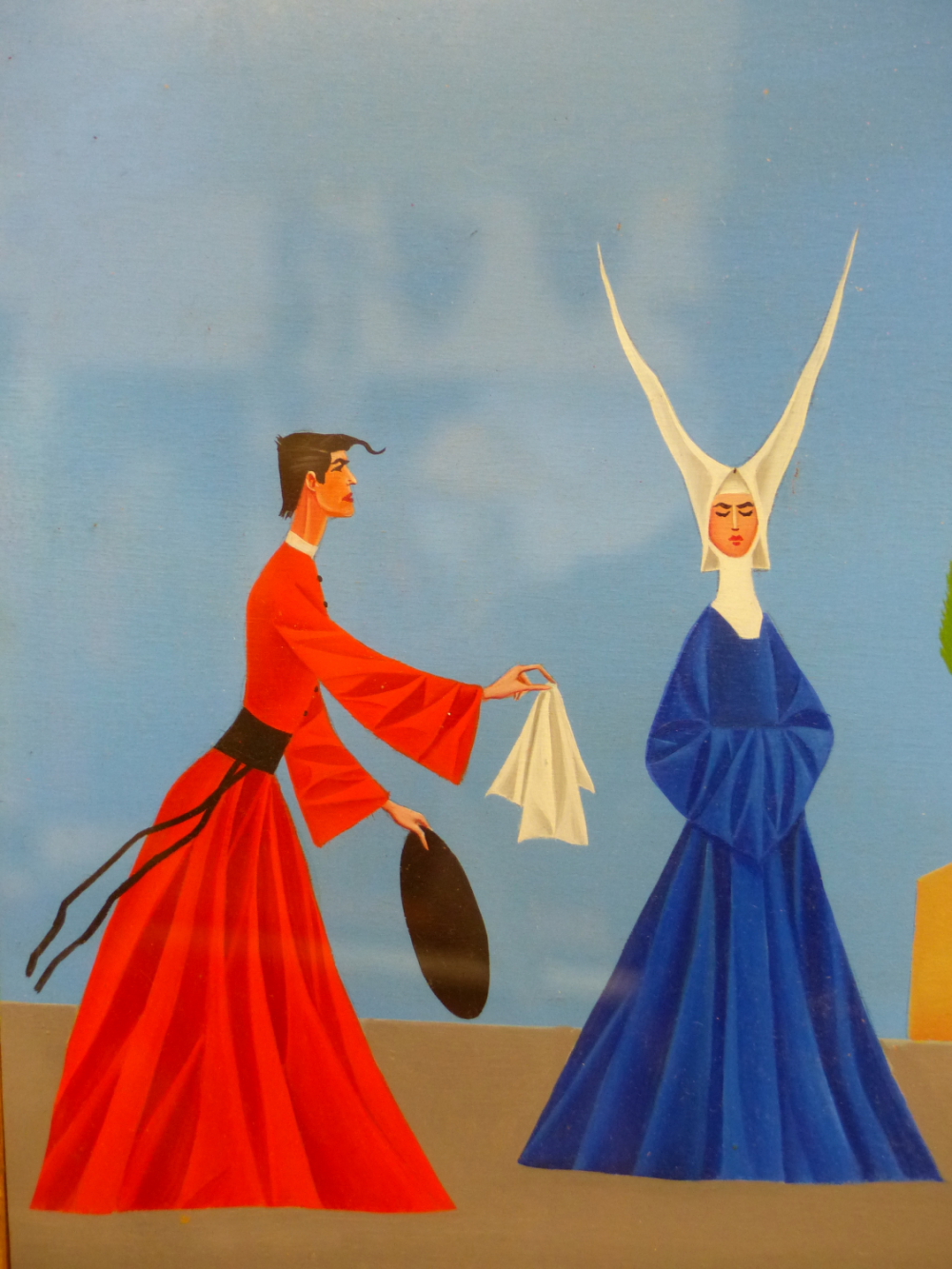 CANEVARI (20TH CENTURY) (ARR), NUN AND BISHOP, SIGNED, OIL, 30 X 20CM.