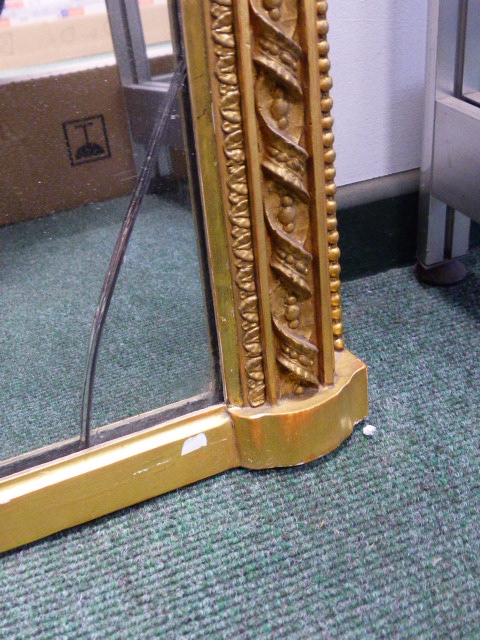 A LARGE VICTORIAN GILT FRAMED OVERMANTLE MIRROR. APPROX 135CMS WIDE X 160CMS HIGH. - Image 3 of 21