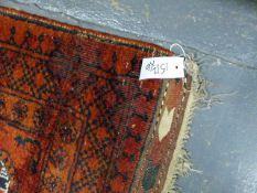 SIX PERSIAN AND OTHER ORIENTAL TRIBAL RUGS. (6)