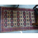 TWO ANTIQUE BELOUCH RUGS, ONE OF PRAYER DESIGN.