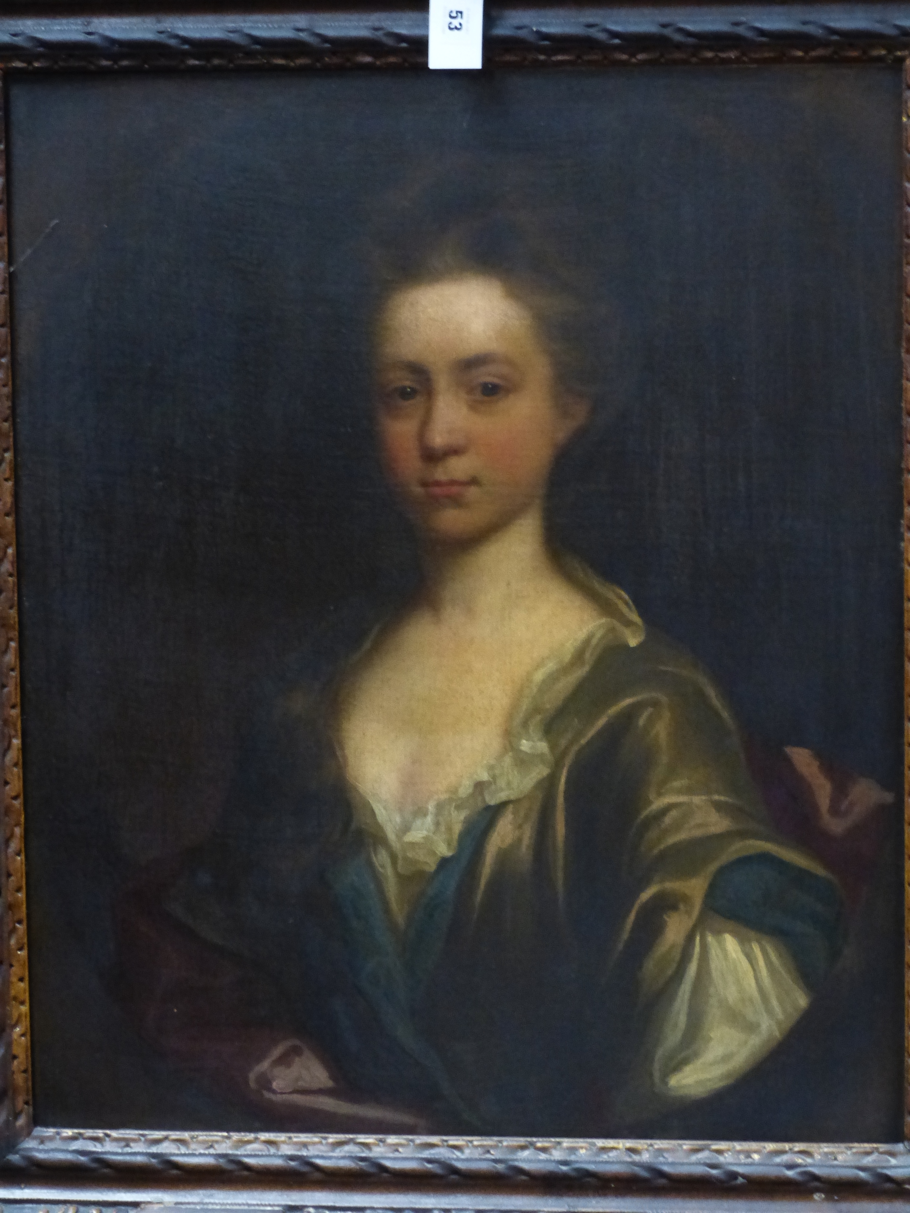 ENGLISH SCHOOL (18TH CENTURY), PORTRAIT OF A YOUNG WOMAN PAINTED IN AN OVAL, OIL ON CANVAS, 73.5 X - Image 36 of 37