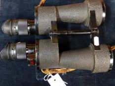 A PAIR OF GERMAN MILITARY U-BOAT TYPE BINOCULARS MARKED T-BLC 8X60 AND SERIAL NUMBER 2081814.