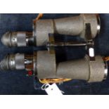 A PAIR OF GERMAN MILITARY U-BOAT TYPE BINOCULARS MARKED T-BLC 8X60 AND SERIAL NUMBER 2081814.