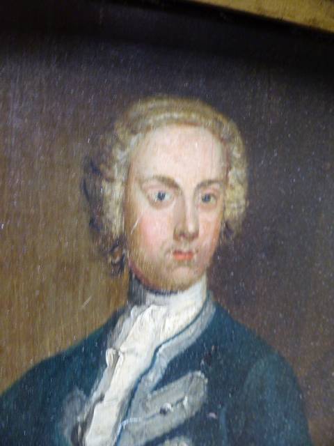 FOLLOWER OF ENOCH SEEMAN (1694-1744), THREE QUARTER LENGTH PORTRAIT OF COMMODORE ANSON IN BLUE - Image 4 of 16