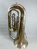 AN EARLY 20TH.C.SILVER PLATED TUBA BY BOOSEY & CO. SOLBORN MODEL CLASS A.