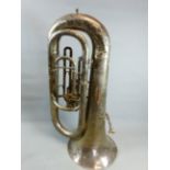 AN EARLY 20TH.C.SILVER PLATED TUBA BY BOOSEY & CO. SOLBORN MODEL CLASS A.