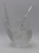 A LALIQUE GLASS MODEL, SYLVIE. (21CMS HIGH)