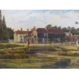 THEODORE HINES, VIEW OF PANGBOURNE AND COMPANION OF THE FRENCH HORN AT SONNING, SIGNED, OIL ON