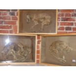 THE CURIOUS AND MACABRE MUMMIFIED SKELETONS OF A CAT AND TWO HOUNDS, NOW HOUSED IN SHADOW BOXES.16/