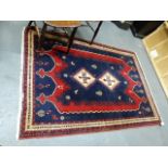 A PERSIAN AFSHAR RUG. 188X132CMS AND A BELOUCH RUG. 192X100CMS (2)