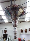 AN EARLY 20TH.C.ART DECO CHROME LIGHT FITTING.