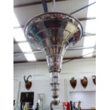 AN EARLY 20TH.C.ART DECO CHROME LIGHT FITTING.