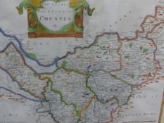 ROBERT MORDEN, A HAND COLOURED MAP OF CHESTER AND AN EARLY HAND COLOURED MAP OF GLAMORGANSHIRE.