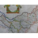 ROBERT MORDEN, A HAND COLOURED MAP OF CHESTER AND AN EARLY HAND COLOURED MAP OF GLAMORGANSHIRE.