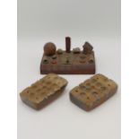 AMERICAN CIVIL WAR INTEREST: A MOUNTED DISPLAY OF BATTLE FIELD RELICS WITH LABEL STATING - WOOD FROM