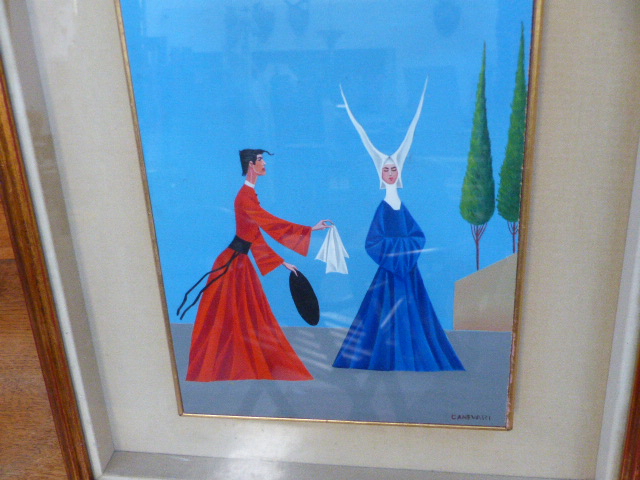 CANEVARI (20TH CENTURY) (ARR), NUN AND BISHOP, SIGNED, OIL, 30 X 20CM. - Image 7 of 10