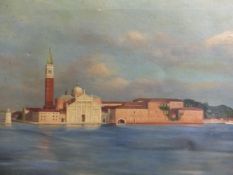 AN OIL ON CANVAS VENETIAN VIEW, INDISTINCTLY SIGNED, 46 X 61CM.