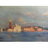 AN OIL ON CANVAS VENETIAN VIEW, INDISTINCTLY SIGNED, 46 X 61CM.