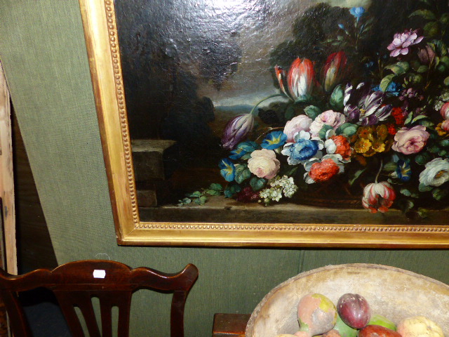 DUTCH SCHOOL (LATE 18TH/EARLY 19TH CENTURY), STILL LIFE OF TULIPS AND OTHER FLOWERS ON A LEDGE, - Image 4 of 13