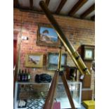 A 19TH.C.ASTRONOMICAL TELESCOPE BY CLARKSON, HIGH HOLBORN COMPLETE WITH CARRYING CASE, FLOOR AND