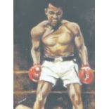 RONNIE WOOD (B.1947) (ARR), MUHAMMAD ALI, SIGNED BY THE ARTIST AND ALI AND INSCRIBED AP 7/20 IN