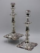 A MATCHING PAIR OF BEAUTIFULLY PRESENTED ORNATE SILVER CANDLESTICKS, FULLY MILLENNIUM HALLMARKED.