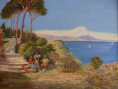 E. PATALANO, CONTINENTAL COASTAL VIEW, SIGNED, OIL ON CANVAS, 49.5 X 59.5CM.