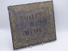A 19TH CENTURY CONTINENTAL CARVED SLATE PLAQUE WITH GILT DECORATION