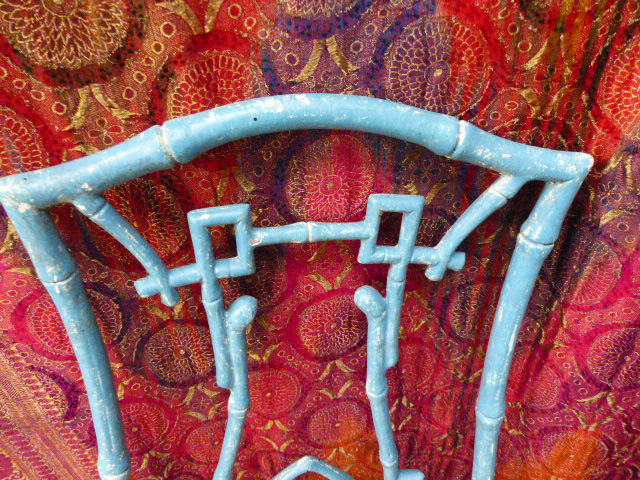 A SET OF FOUR ALUMINIUM HIGH BACK CHAIRS IN THE CHINOISERIE AESTHETIC TASTE. - Image 34 of 42