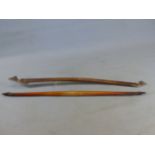 TWO ANTIQUE EAST EUROPEAN BOW FORM SHOULDER YOKES.