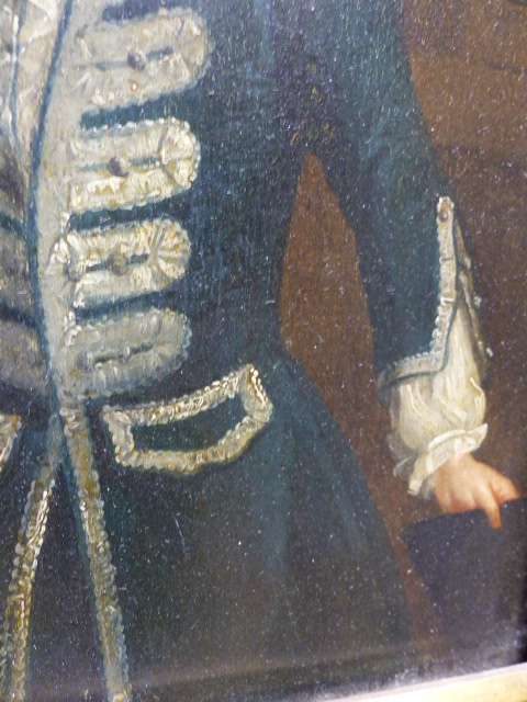 FOLLOWER OF ENOCH SEEMAN (1694-1744), THREE QUARTER LENGTH PORTRAIT OF COMMODORE ANSON IN BLUE - Image 6 of 16