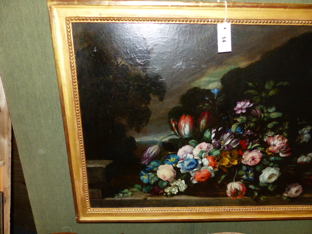 DUTCH SCHOOL (LATE 18TH/EARLY 19TH CENTURY), STILL LIFE OF TULIPS AND OTHER FLOWERS ON A LEDGE, - Image 3 of 13