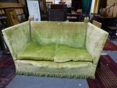 A KNOWLE COUNTRY HOUSE SETTEE. 160CMS WIDE