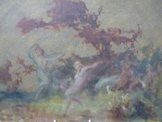 FRENCH SCHOOL (LATE 19TH/EARLY 20TH CENTURY), NUDES DANCING IN A GLADE, POSSIBLY SIGNED INDISTINCTLY