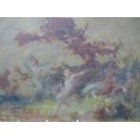 FRENCH SCHOOL (LATE 19TH/EARLY 20TH CENTURY), NUDES DANCING IN A GLADE, POSSIBLY SIGNED INDISTINCTLY